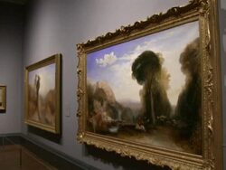 National Gallery hosts an exhibition between two m Stock Footage