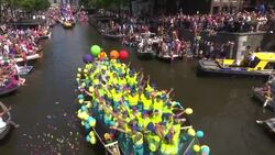 Hundreds of thousands watch Pride parade on canals News Clip