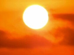 Time Lapse extreme large sunset into magestic orange and red dark clouds. Stock Footage