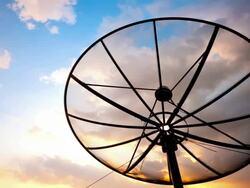 Satellite Dish Cloudscape Time-lapse for telecommunication background Stock Footage