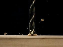HD Super Slow-Mo: Drilling Into Wood Stock Footage
