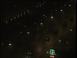 Military convoy heads for square for 60th anniversary parade News Clip