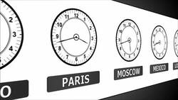 Greenwich Time in Different Countries Stock Footage