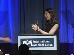 Hillary Rodham Clinton, Nancy Aossey at International Media Corps' 2013 Annual Awards Celebration Stock Footage