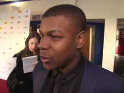INTERVIEW - John Boyega on filming in Nigeria and a possible Star Wars casting at Half Of A Yellow Sun - UK film premiere on April 8, 2014 in London, England. Stock Footage