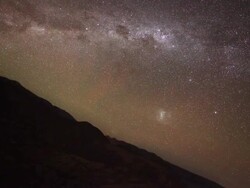 WS T/L View of movement of earth against starry sky from Dusk to dawn / Lauca National Park, Chile Stock Footage