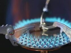 Flames of a gas stove Stock Footage