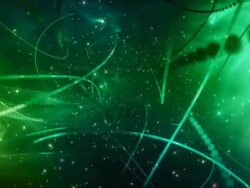 Chaos motion lighting dots curve in space Stock Footage