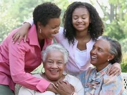 MS Portrait of Four Generations of Women in Family / Richmond, Virginia, USA Stock Footage