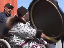Inuits playing traditional Inuit Drum in Northern Canada News Clip
