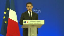 CLEAN: Sarkozy urges 'political' coordination in Libya campaign News Clip