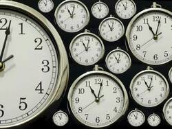 Time lapse Clock with Time going Forwards then Backwards Stock Footage