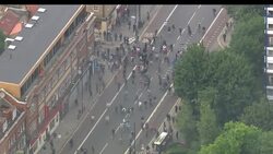 Aerials of London Riots - Hackney Police News Clip