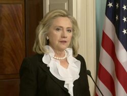 Secretary Of State Hillary Clinton Makes Statement On Syria Stock Footage