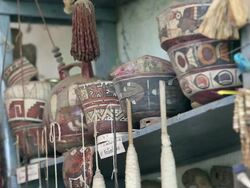 MS LA Shot of pottery / South Of Peru, Nazca, Peru Stock Footage
