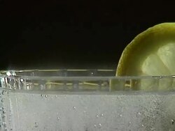 Close up of glass with mineral water Stock Footage