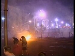 WRAP Police use tear gas and water to control angry crowds Instructional Video