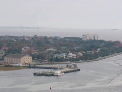 WS AERIAL View of houses at Charleston city / South Carolina, United States Stock Footage