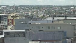 Tenements crowd an urban neighborhood in Manaus. Stock Footage