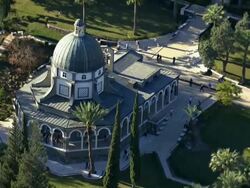 Aerial the Mount of Beatitudes at the Sea of Galilee, Israel Stock Footage