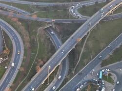 HD: Highway traffic aerial Stock Footage