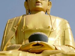 CU TU Shot of Boudhanath Stupa temple / Kathmandu, Nepal Stock Footage
