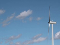 Wind Turbine Side View Stock Footage