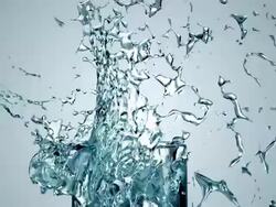 Ice cube water splash Stock Footage