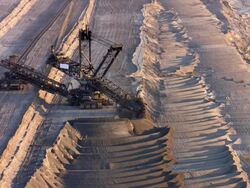 Brown coal excavator Stock Footage