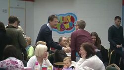 Nick Clegg and Jo Swinson visiting children's play centre News Clip