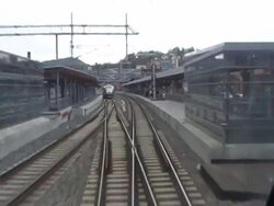 Train stop at the station Stock Footage