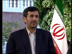 Arabic dubbed interview with Ahmadinejad, pt 1 Stock Footage