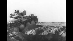Tanks and field guns in 1940s World War II News Clip