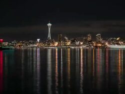 Seattle Night Time Lapse Stock Footage