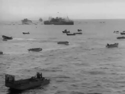 Troops at sea during Guadalcanal Campaign Stock Footage