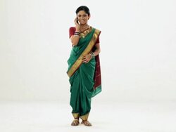 Marathi woman talking on a mobile phone  Stock Footage