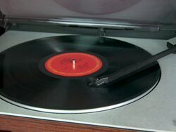 Vinyl Record player stops playing mid track Stock Footage