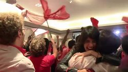 CLEAN : Brazil: joy at PT headquarters in Sao Paulo News Clip