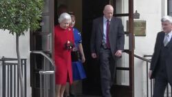 AP PIX Queen Elizabeth II leaves hospital after treatment for stomach bug News Clip