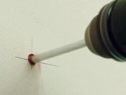 CU Shot of Drilling on wall Stock Footage