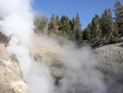 hot springs landscape Yellowstone National Park Stock Footage