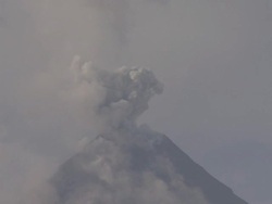 Ash explodes from crater of large volcano, Philippines, Dec 2009 Stock Footage