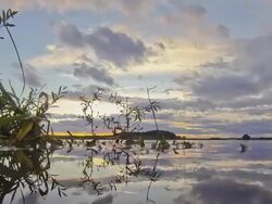 HD TIME-LAPSE: Cloudscape Over A Lake Stock Footage