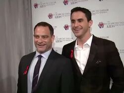 Joel Goldman and Samuel Platt at The Elizabeth Taylor AIDS Foundation Art Auction Benefit Stock Footage