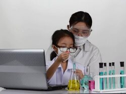 Scientist researching at laboratory Stock Footage