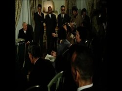 SYND 17/11/72 JUAN PERON PRESS CONFERENCE News Clip