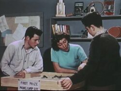 1950s teens converse/ Handy conversation rules Stock Footage