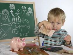 little boy and a business plan Stock Footage