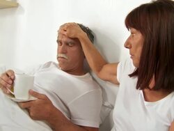 HD: Sick Senior Man Stock Footage