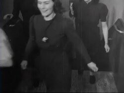 Female workers perform gymnastics after work in order to protect them against physical flaws Stock Footage